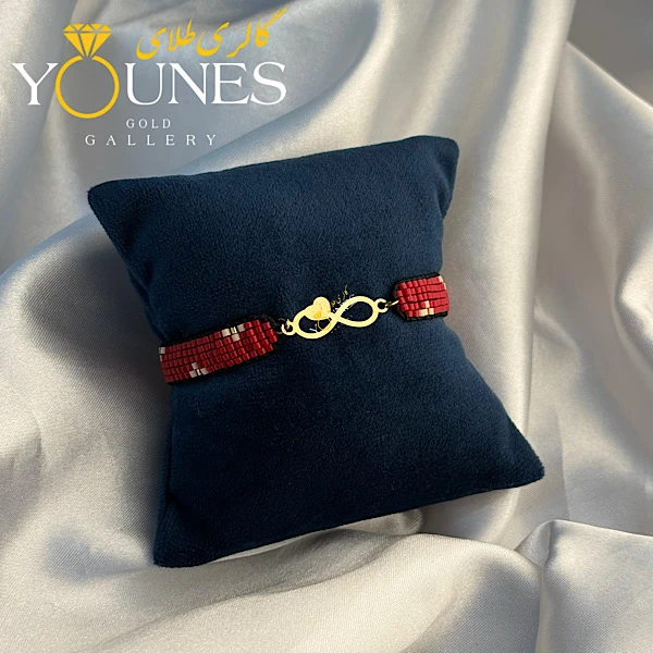 دستبند میوکی بینهایت قلبی لیزری طلا